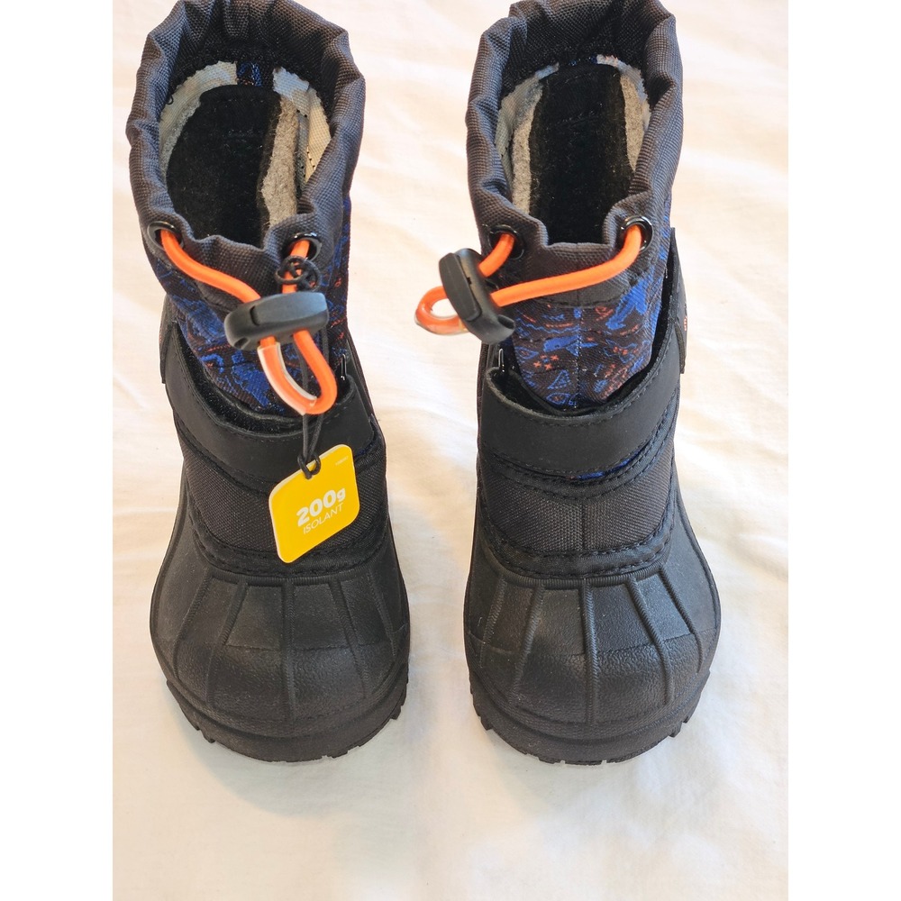 Columbia Kids Waterproof Insulated‎ Snow Boots Black Orange Blue Size Baby 4